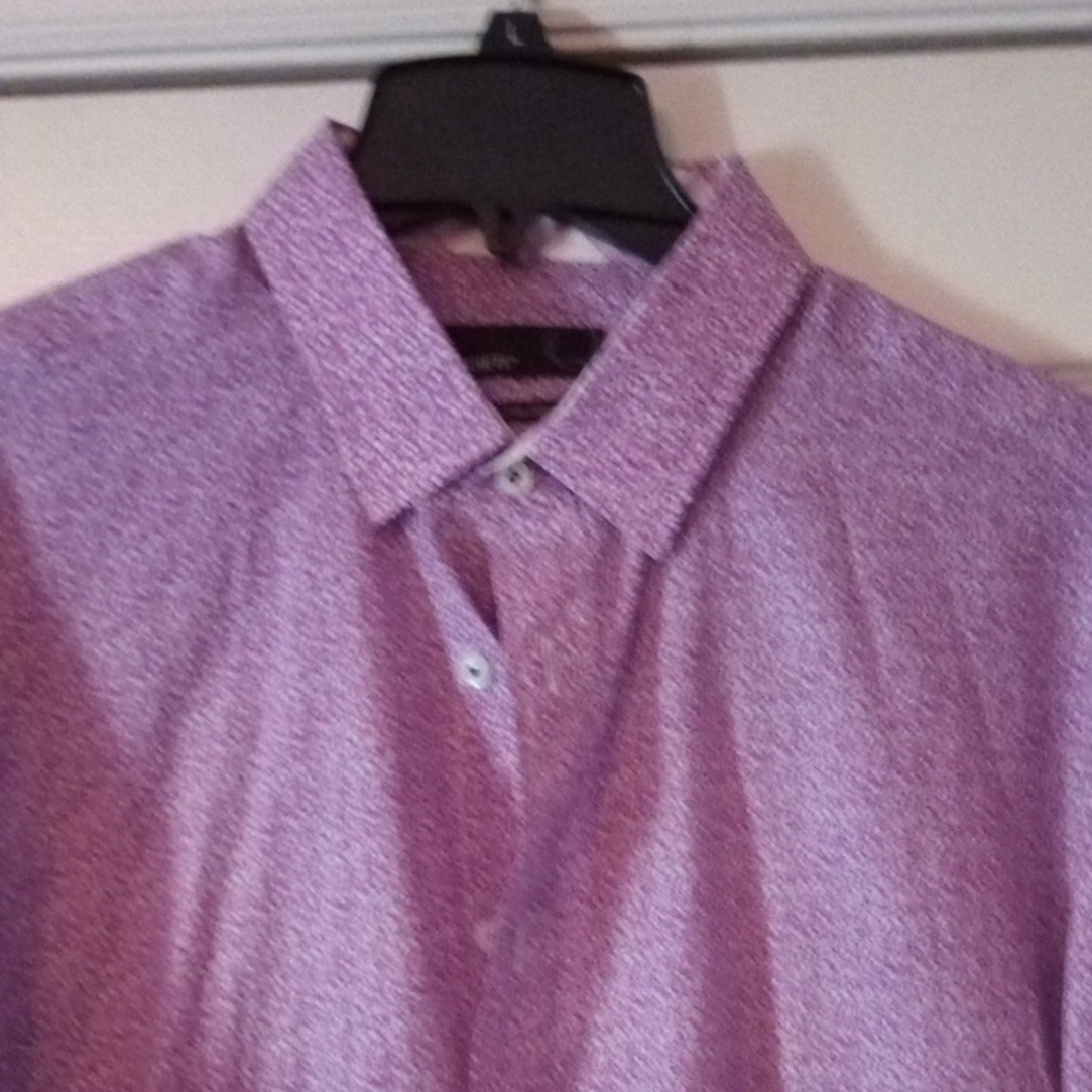 Casual Purple Button Down Shirt with Textured Fabric